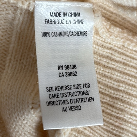 Theory Andrista Mock Neck Cashmere Sweater in Cream Beige - Size Small - Picture 5 of 6